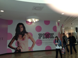 PINK board advertisement in Meadowhall